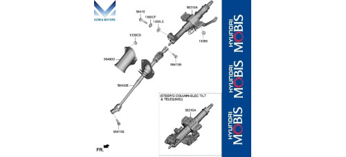 mobis steering column shaft hyundai genesis g70 2017-20